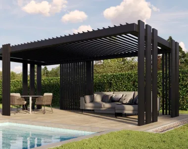 CODE Pergola – Budapesti luxuslakás medenceparti kiülője CODE Pergola – Budapesti luxuslakás medenceparti kiülője